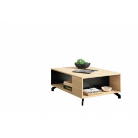 Meblar Konferenční stolek MADISON MD14 Meblar 90/39/70 barva: dub piškotový/černý mat