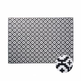 COLOUR CLASH Vnitřní a venkovní koberec mozaika 200 x 150 cm - černá/bílá