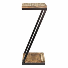 Dřevěno-kovový dekorační antik stolík na rostliny - 18*18*45 cm Clayre & Eef