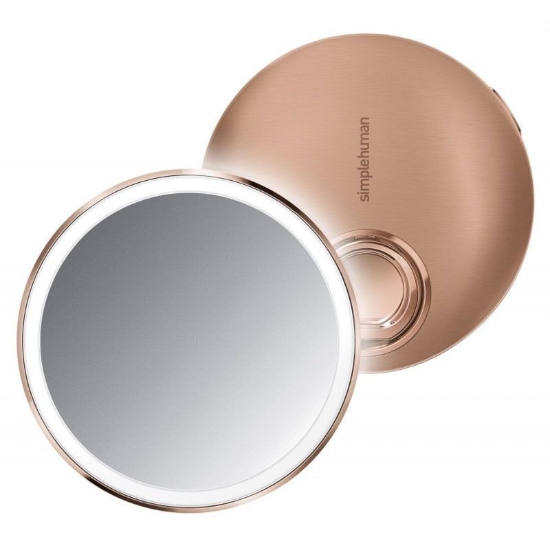 Simplehuman Kapesní kosmetické zrcátko Simplehuman Sensor Compact, LED světlo, 10x zvětšení, Rose Gold - NP-DESIGN, s.r.o.