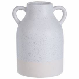 Home Styling Collection Bílá váza z kermiky ANTIQUE, výška 15 cm
