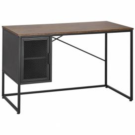Psací stůl 118 x 60 cm tmavé dřevo / černá VINCE