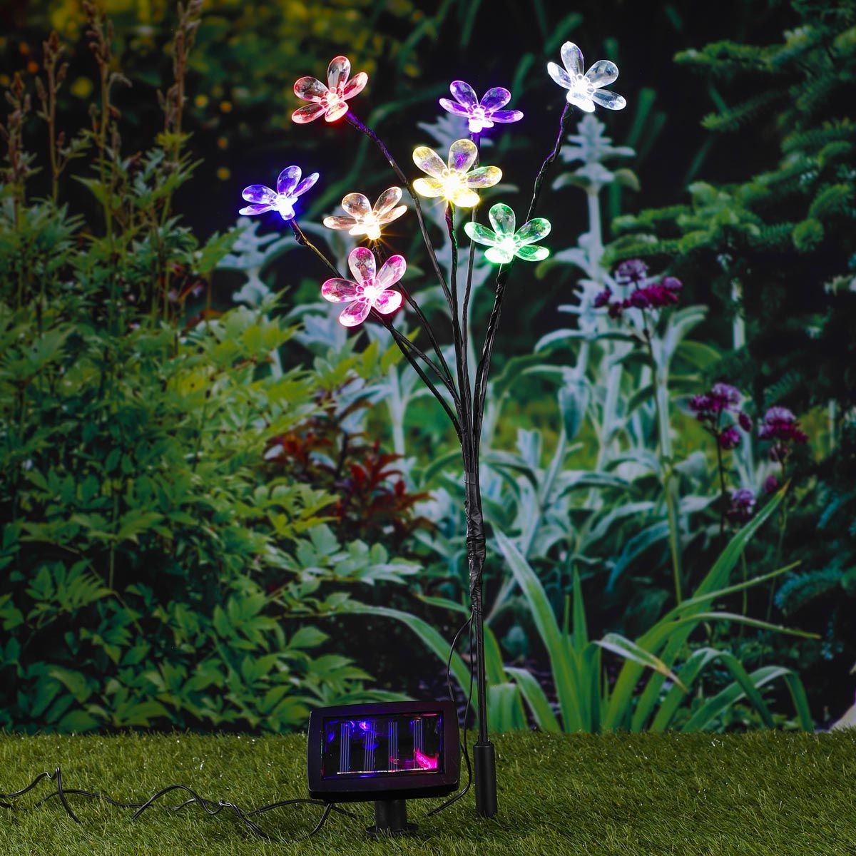 Haushalt international LED Solární zahradní zápich Květy, barevné - Velký Košík