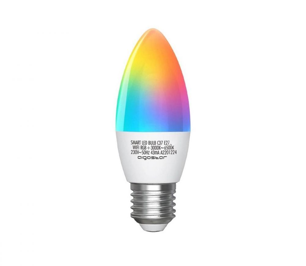  B.V. LED RGBW Žárovka C37 E27/5W/230V 3000-6500K Wi-Fi -   -  Svět-svítidel.cz