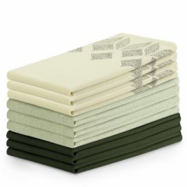 AmeliaHome Sada kuchyňských ručníků Letty Stamp - 9 ks zelená, velikost 50x70