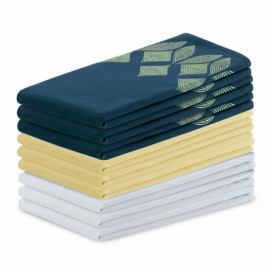 AmeliaHome Sada kuchyňských ručníků Letty Stamp - 9 ks modrá/žlutá, velikost 50x70