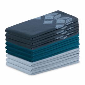 AmeliaHome Sada kuchyňských ručníků Letty Stamp - 9 ks modrá, velikost 50x70