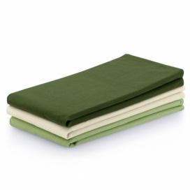 AmeliaHome Sada kuchyňských ručníků Letty Plain - 3 ks zelená, velikost 50x70