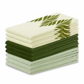 AmeliaHome Sada kuchyňských ručníků Letty Leaves - 9 ks zelená, velikost 50x70