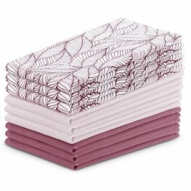 AmeliaHome Sada kuchyňských ručníků Letty Grain - 9 ks růžová, velikost 50x70
