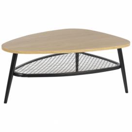 Konferenční stolek světlé dřevo / černá DORENA
