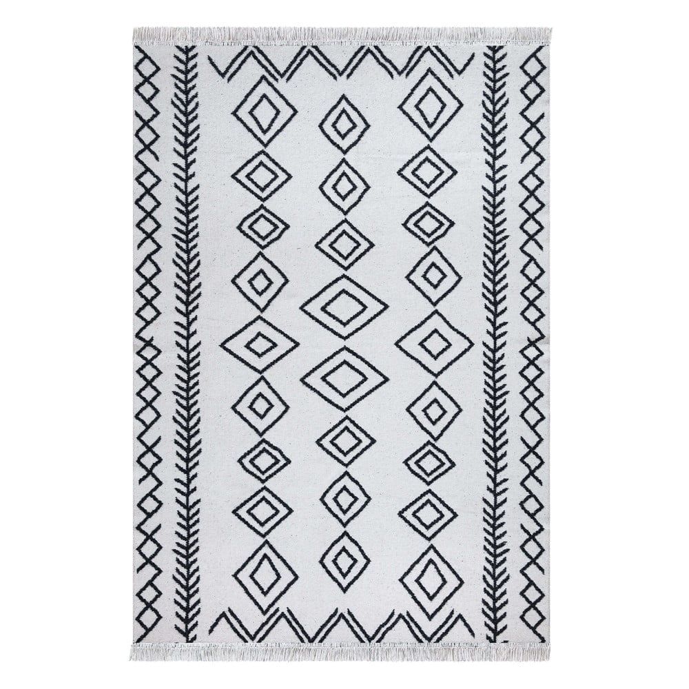 Bílo-černý bavlněný koberec Oyo home Duo, 160 x 230 cm - Bonami.cz