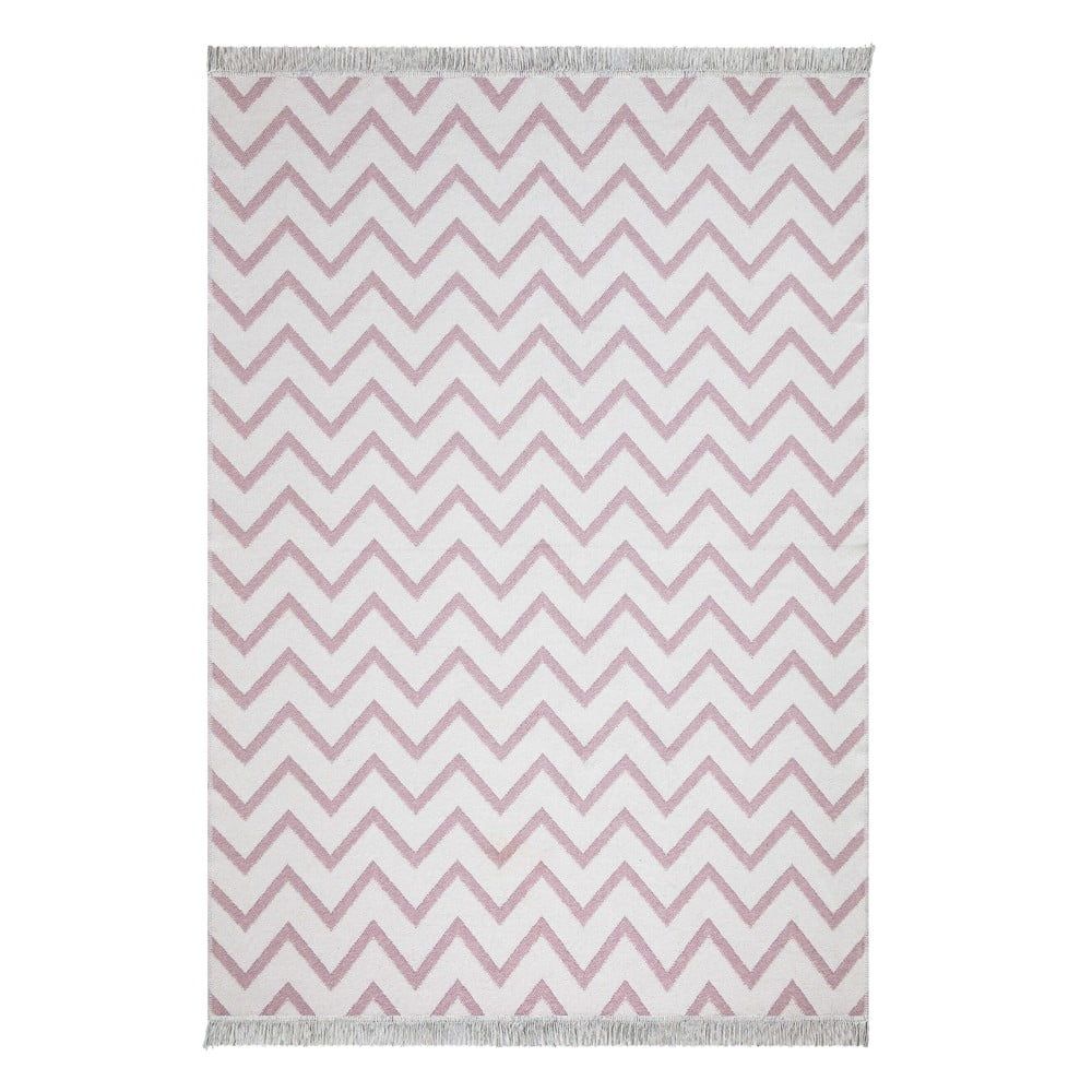 Bílo-růžový bavlněný koberec Oyo home Duo, 80 x 150 cm - Bonami.cz