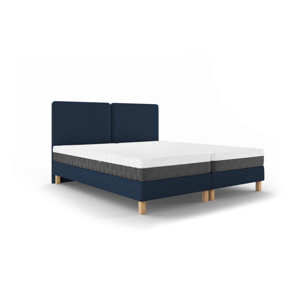 Tmavě modrá čalouněná dvoulůžková postel s roštem 180x200 cm Lotus – Mazzini Beds - Bonami.cz
