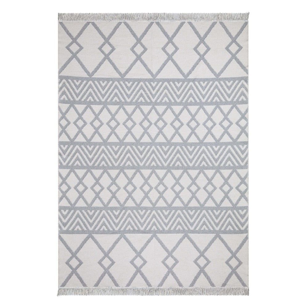 Bílo-šedý bavlněný koberec Oyo home Duo, 60 x 100 cm - Bonami.cz
