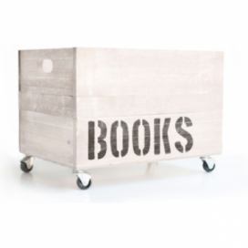 Bílá dřevěná krabice na knihy Really Nice Things Books