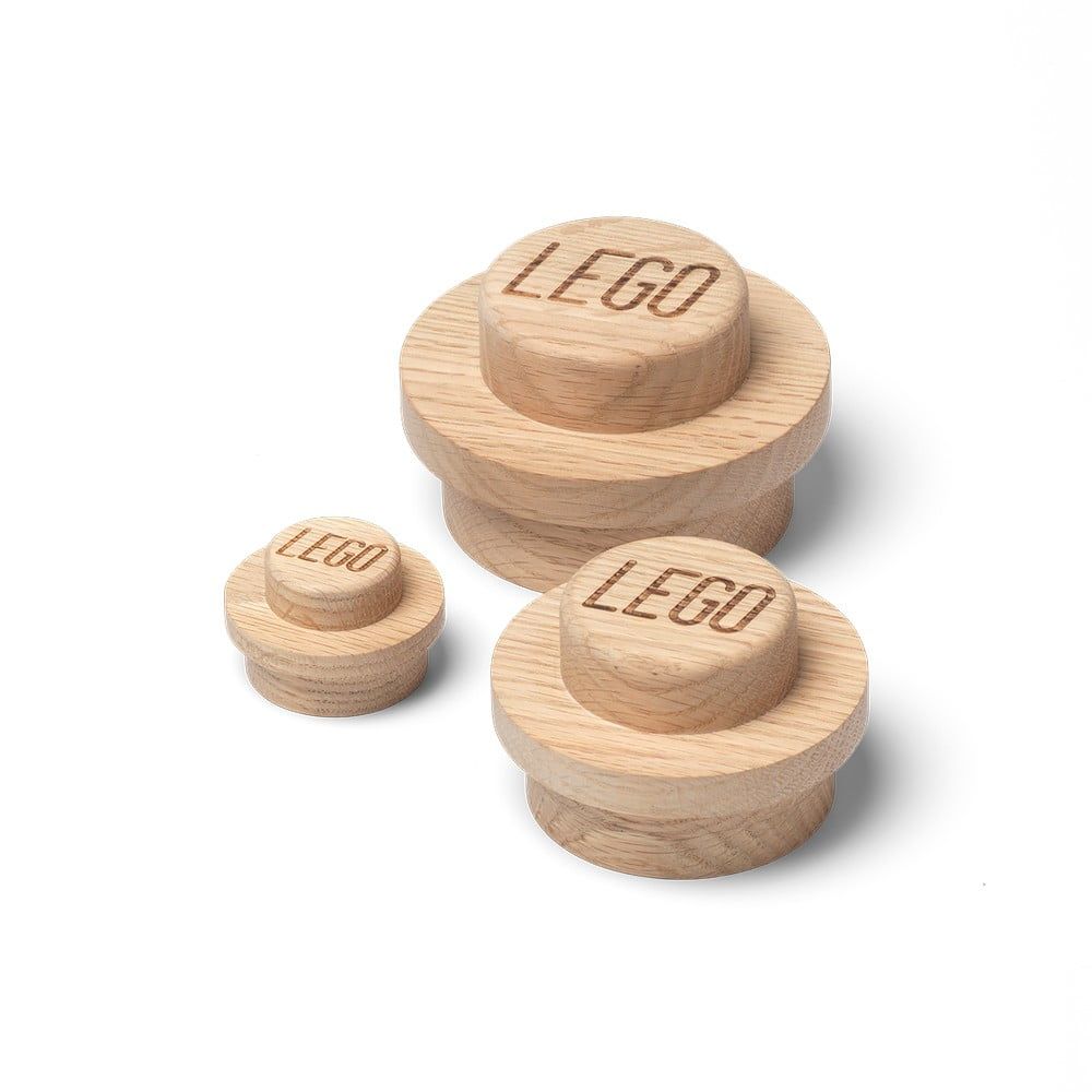Sada 3 nástěnných háčků z dubového dřeva LEGO® Wood - Bonami.cz