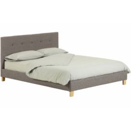 Šedá čalouněná postel Kave Home Natuse 150 x 190 cm