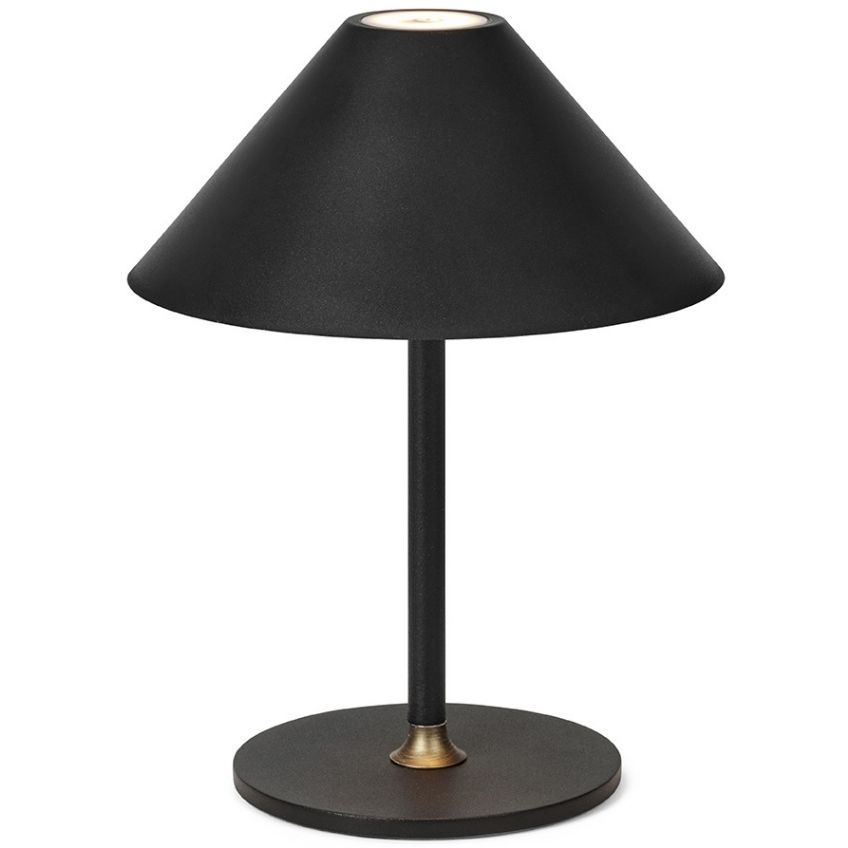 Černá plastová nabíjecí stolní LED lampa Halo Design Hygge 19,5 cm - Designovynabytek.cz