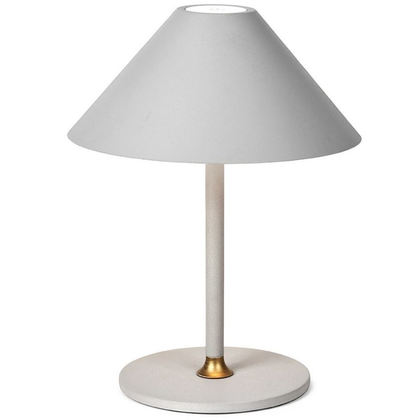 Světle šedá plastová nabíjecí stolní LED lampa Halo Design Hygge 19,5 cm - Designovynabytek.cz