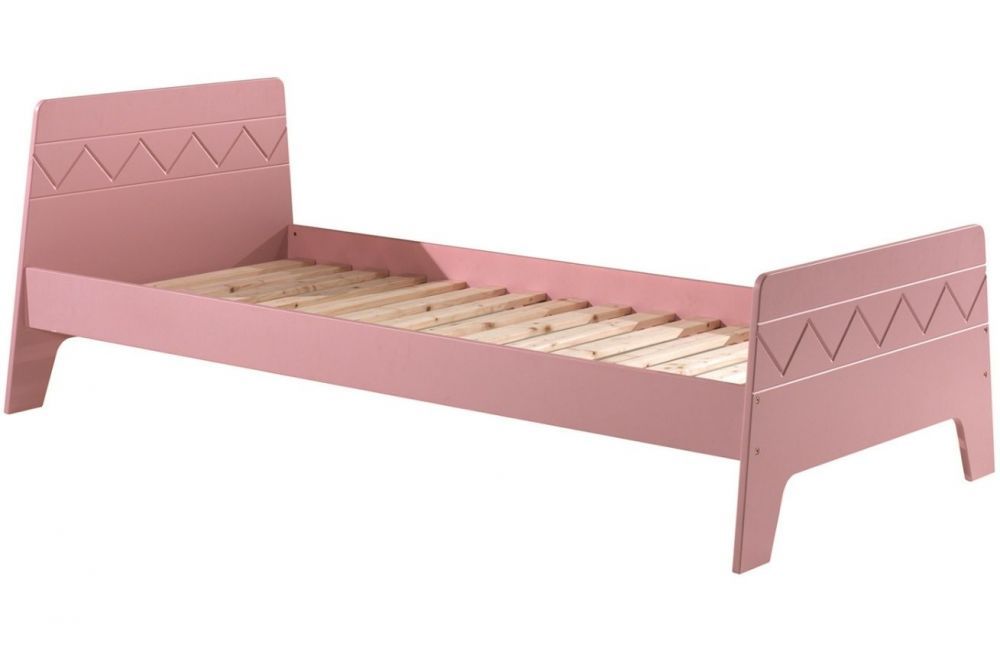 Růžová lakovaná postel Vipack Wynnie 90 x 200 cm - Designovynabytek.cz