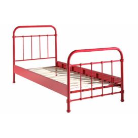 Červená kovová postel Vipack New York 90 x 200 cm