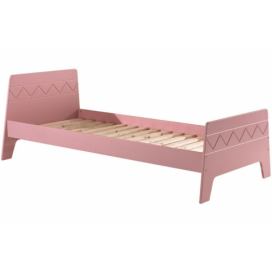 Růžová lakovaná postel Vipack Wynnie 90 x 200 cm