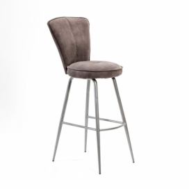Marckeric Látková barová židle Minty, tmavě šedá/černá, 108 cm