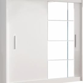 Skříň s posuvnými dveřmi, bílá, 180x215, LOW Mdum