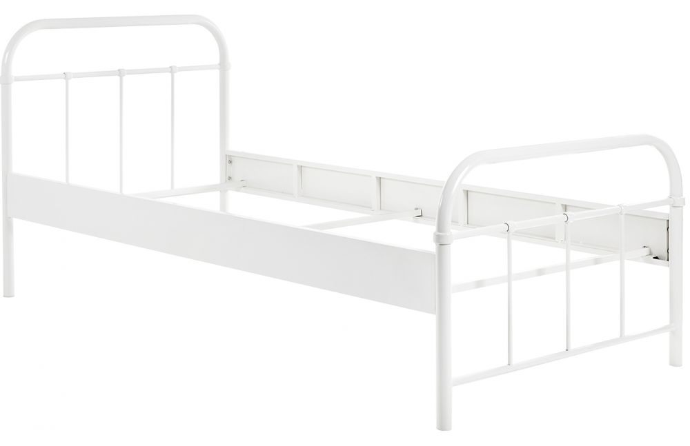 Bílá kovová postel Vipack Boston 90 x 200 cm - Designovynabytek.cz