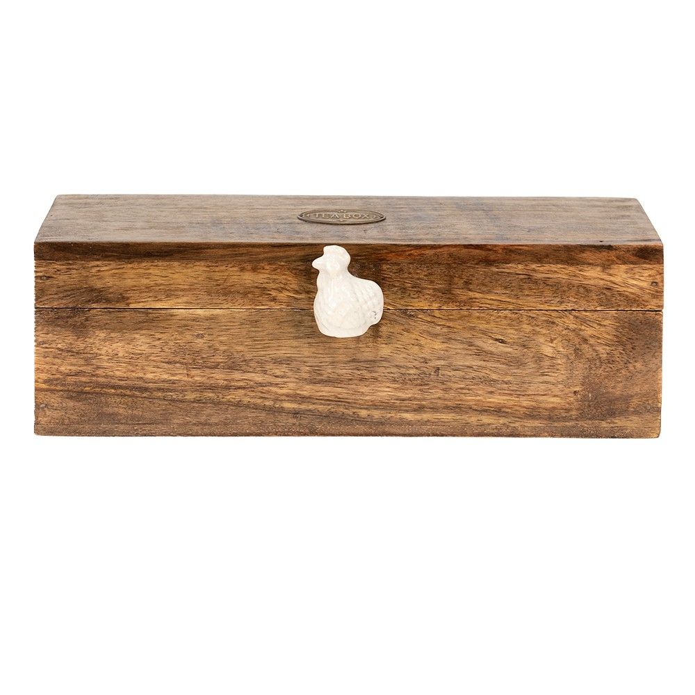 Dřevěná krabička na čajové pytlíky Chick Bei - 31*13*10 cm Clayre & Eef - LaHome - vintage dekorace