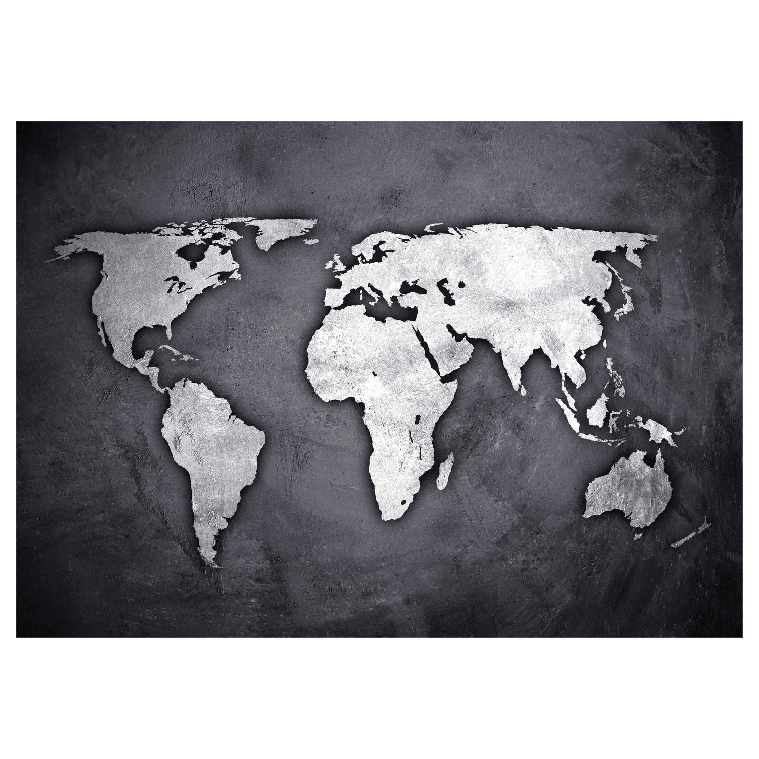 Atmosphera Samolepka na zeď s mapou světa, 50 x 70 cm, stříbro-černá - EMAKO.CZ s.r.o.