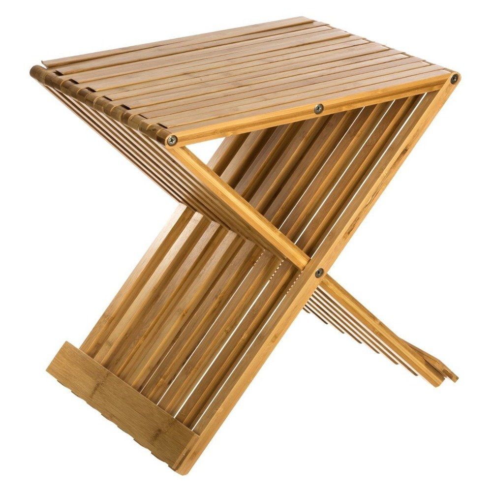 Taburet z přírodního bambusového dřeva, stolička, skládací stolička, opěrka nohou BAMBOU - EDAXO.CZ s.r.o.