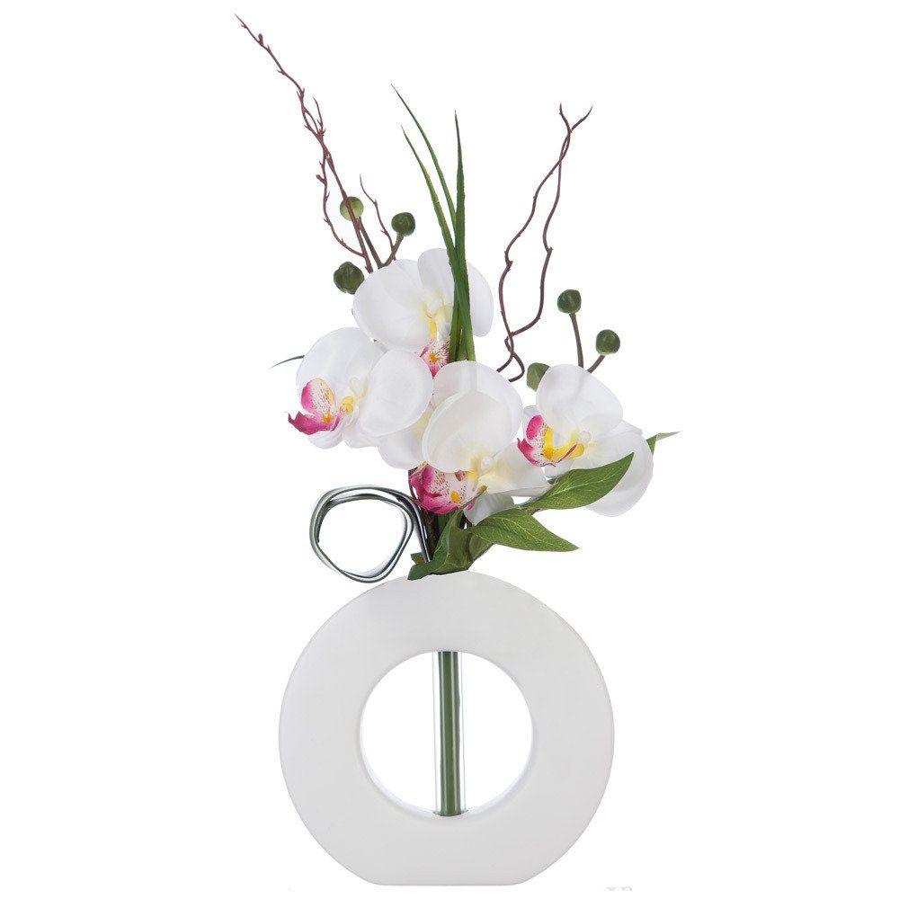 Atmosphera Umělá orchidej v netradiční váze, velkolepý ornament ve formě barevných květin - EMAKO.CZ s.r.o.