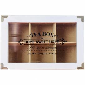EH Excellent Houseware Krabička na čaj, MDF, 24 x 16,5 x 7 cm, bílá