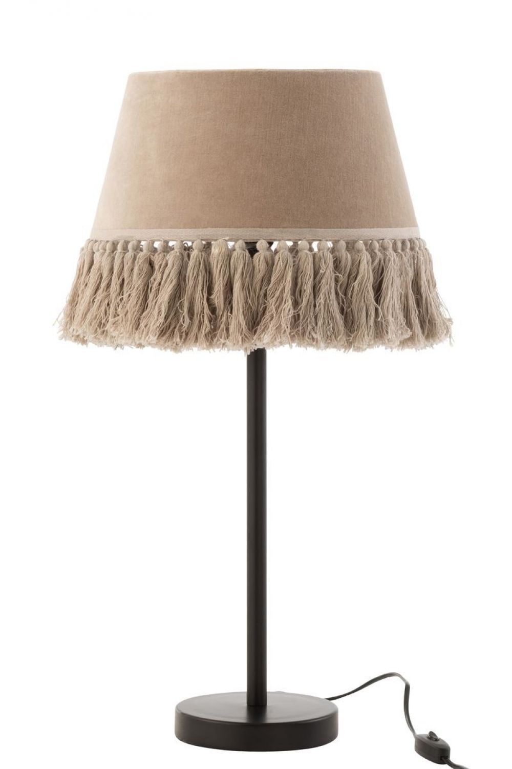 Stolní lampa s béžovým stínidlem s třásněmi Solange - Ø 30*55 cm/ E27/ 40W J-Line by Jolipa - LaHome - vintage dekorace