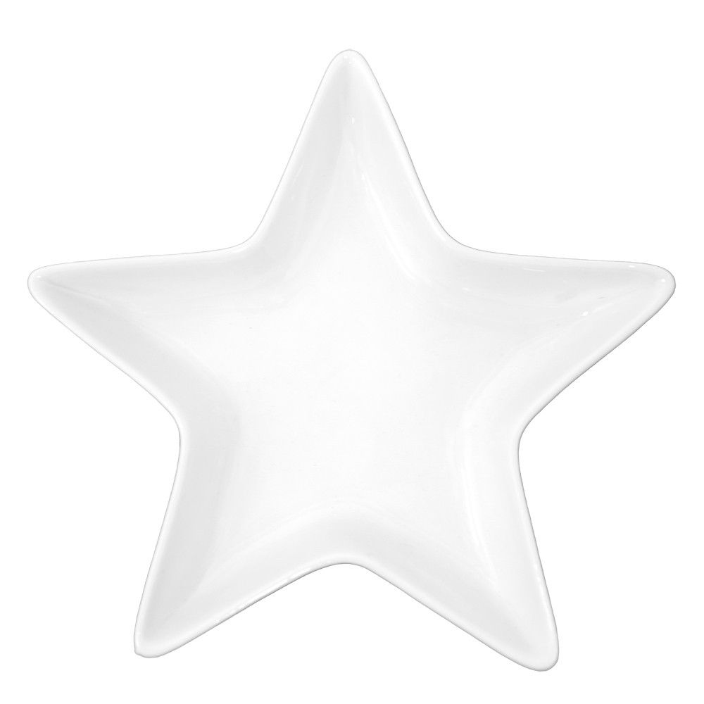 Bílá keramická miska ve tvaru hvězdy White Star - 20*19*2 cm Clayre & Eef - LaHome - vintage dekorace