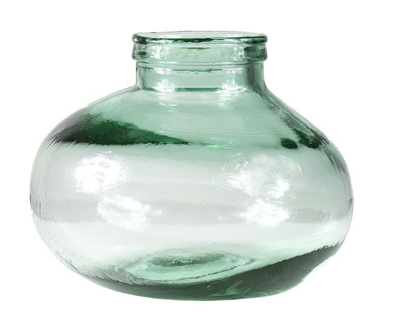 Zelená skleněná designová recyklovaná váza - 25*25*19,5cm / 5L Mars & More - LaHome - vintage dekorace