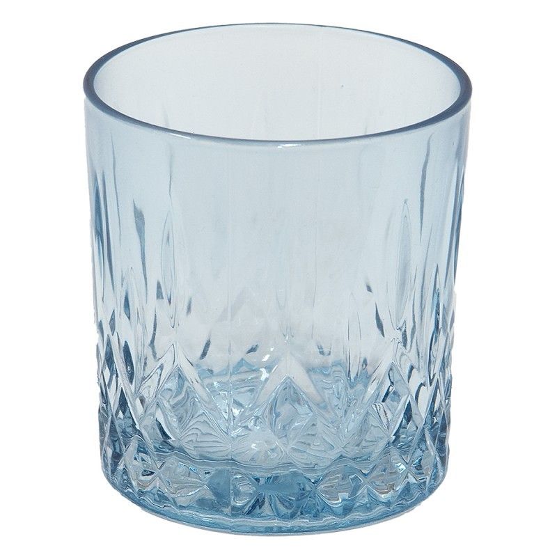 Modrá nápojová sklenička Water Blue - Ø 8*9 cm /  300 ml Clayre & Eef - LaHome - vintage dekorace