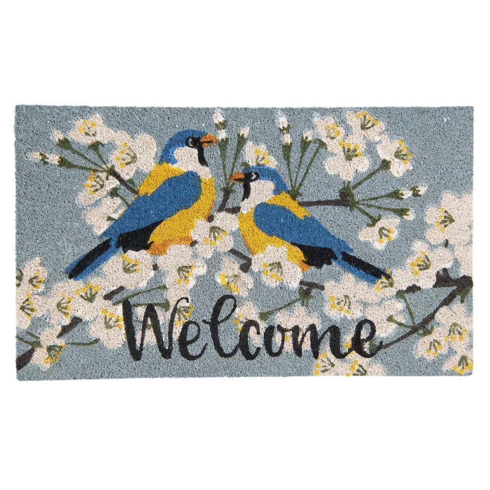 Barevná rohožka s ptáčky Welcome - 75*45*1 cm Clayre & Eef - LaHome - vintage dekorace