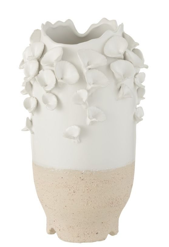 Keramická váza s květy sasanky Anemone - Ø22*38 cm J-Line by Jolipa - LaHome - vintage dekorace