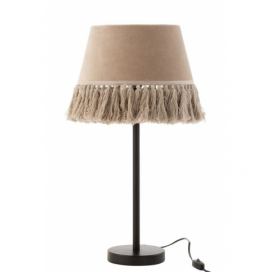 Stolní lampa s béžovým stínidlem s třásněmi Solange - Ø 30*55 cm/ E27/ 40W J-Line by Jolipa