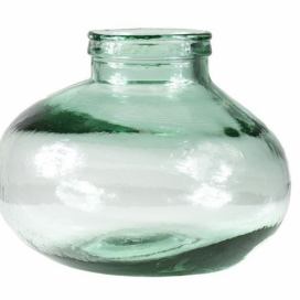 Zelená skleněná designová recyklovaná váza - 25*25*19,5cm / 5L Mars & More