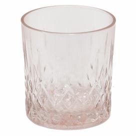 Růžová nápojová sklenička Water Pink - Ø 8*9 cm / 300 ml Clayre & Eef