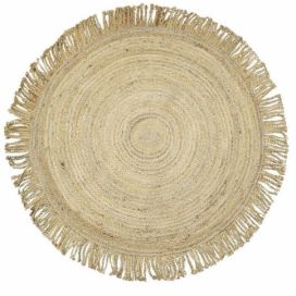 Přírodní kulatý jutový koberec s třásněmi Tomme - Ø120*1cm Mars & More