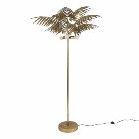 Zlatá antik stojací lampa ve tvaru palmy Pivon - Ø 107*193 cm E27/max 3*60W Clayre & Eef