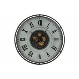 Kovové nástěnné hodiny s pohyblivým strojkem Romani - ∅109*9,5cm J-Line by Jolipa