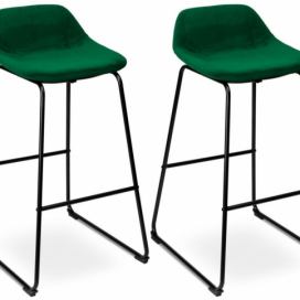 TZB Barová židle Sligo Velvet zelená - 2 kusy
