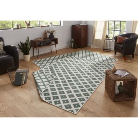 Kusový koberec Twin-Wendeteppiche 103125 grün creme FORLIVING