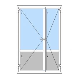 Vedlejší vchodové dveře dvoukřídlé, levé, PREMIUM Skladová Okna